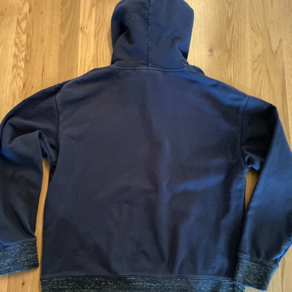 Scotch & Soda Hoodie Mens Large Navy Graphic Patch Pullover Cotton Sweatshirt - Picture 3 of 11